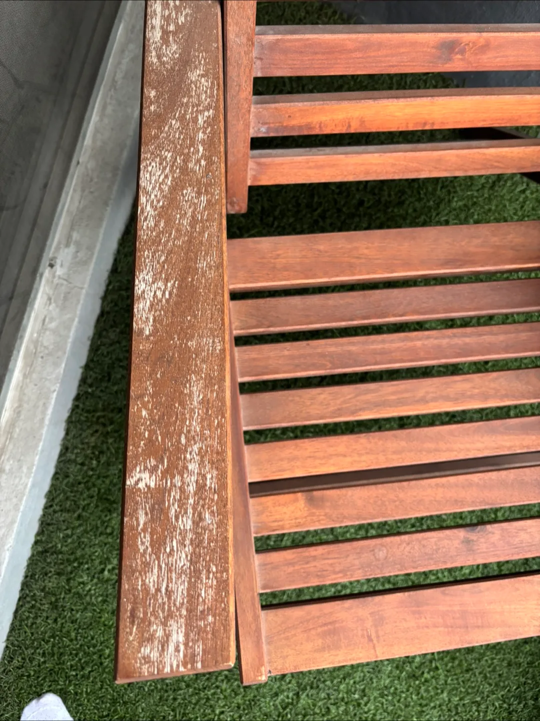 Two Wooden Folding Patio Lounge Chairs with Cushions image indicator(8)