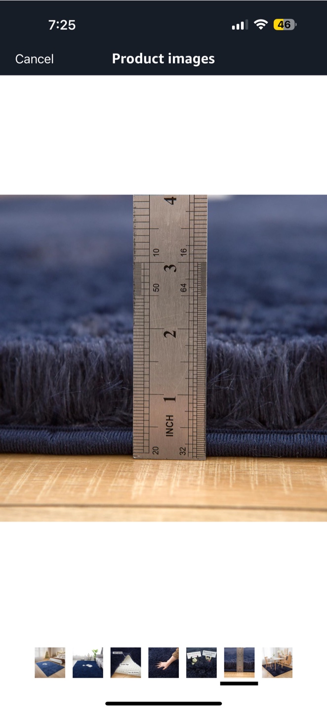 8x10 Feet Shaggy Plush Dark Blue Rug - photo 3