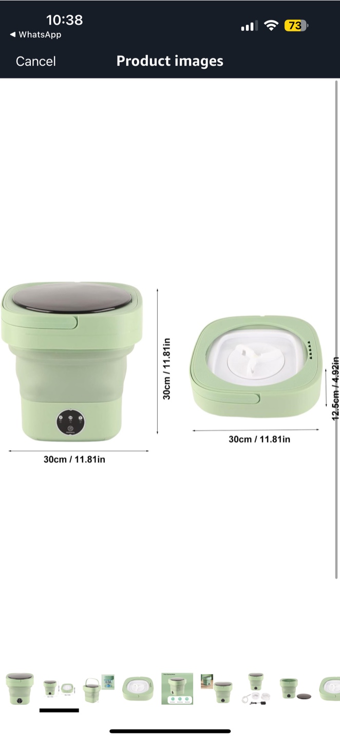 Foldable Mini Portable Washing Machine - Green - photo 2