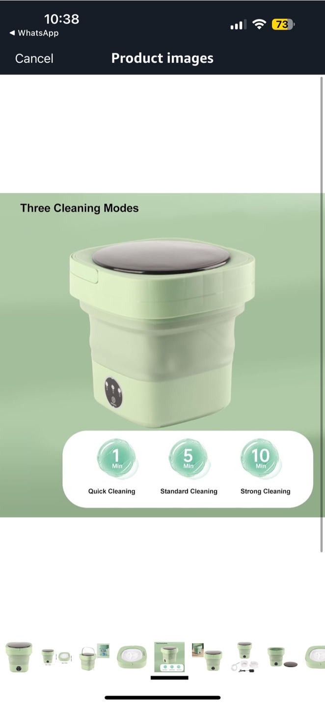 Foldable Mini Portable Washing Machine - Green - photo 3