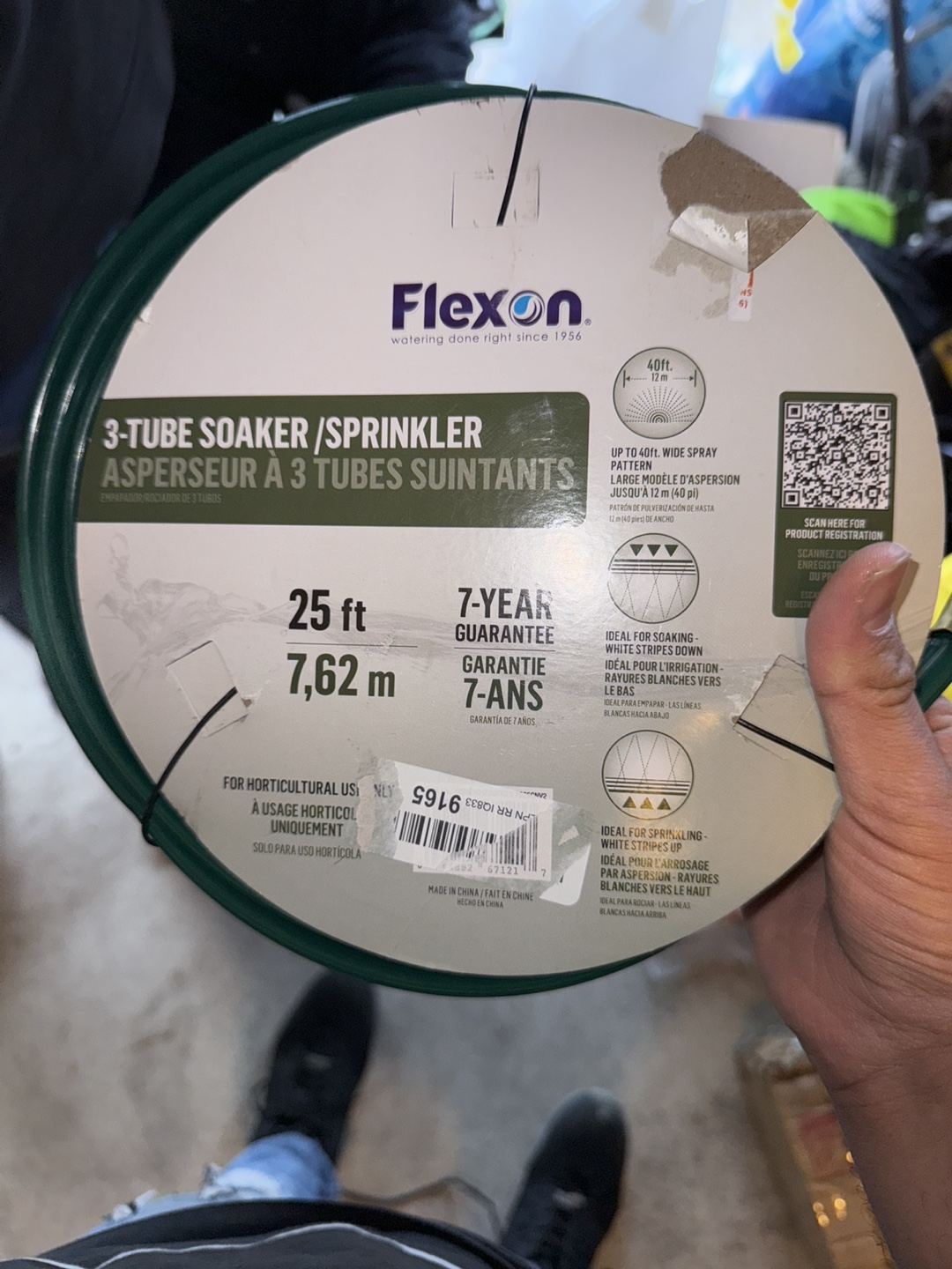 Flexon 25ft 3-Tube Soaker/Sprinkler Hose