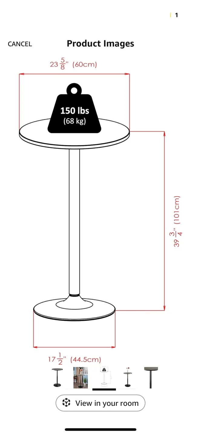 Black Round Pub Table image indicator(5)