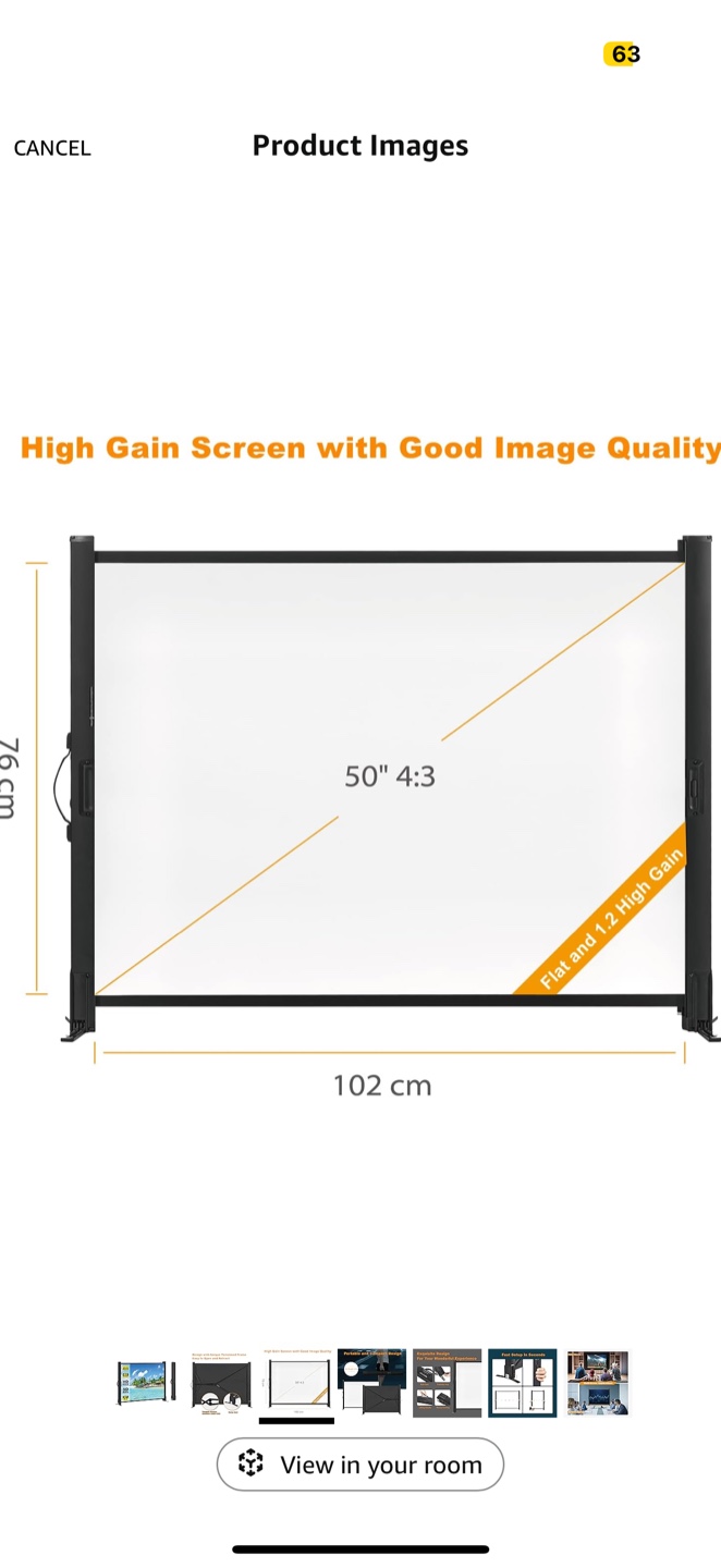 50" Portable Projector Screen with Stand - photo 5