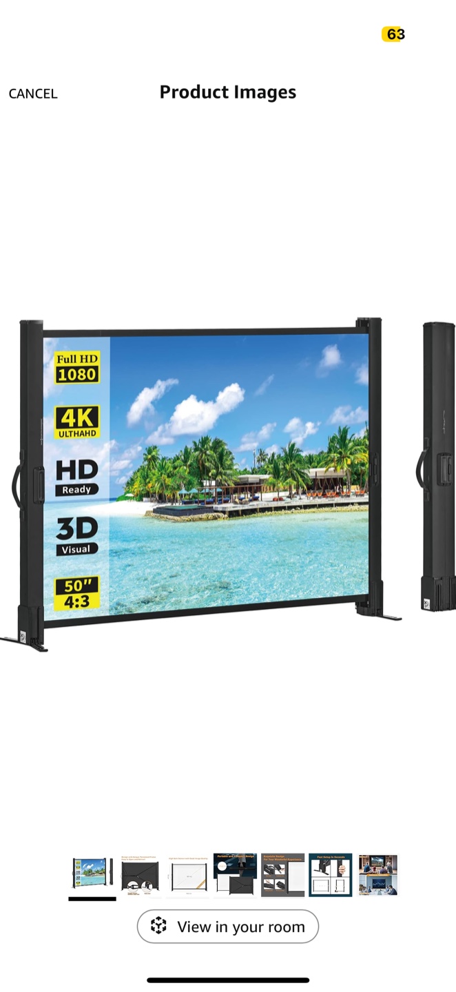 50" Portable Projector Screen with Stand - photo 2