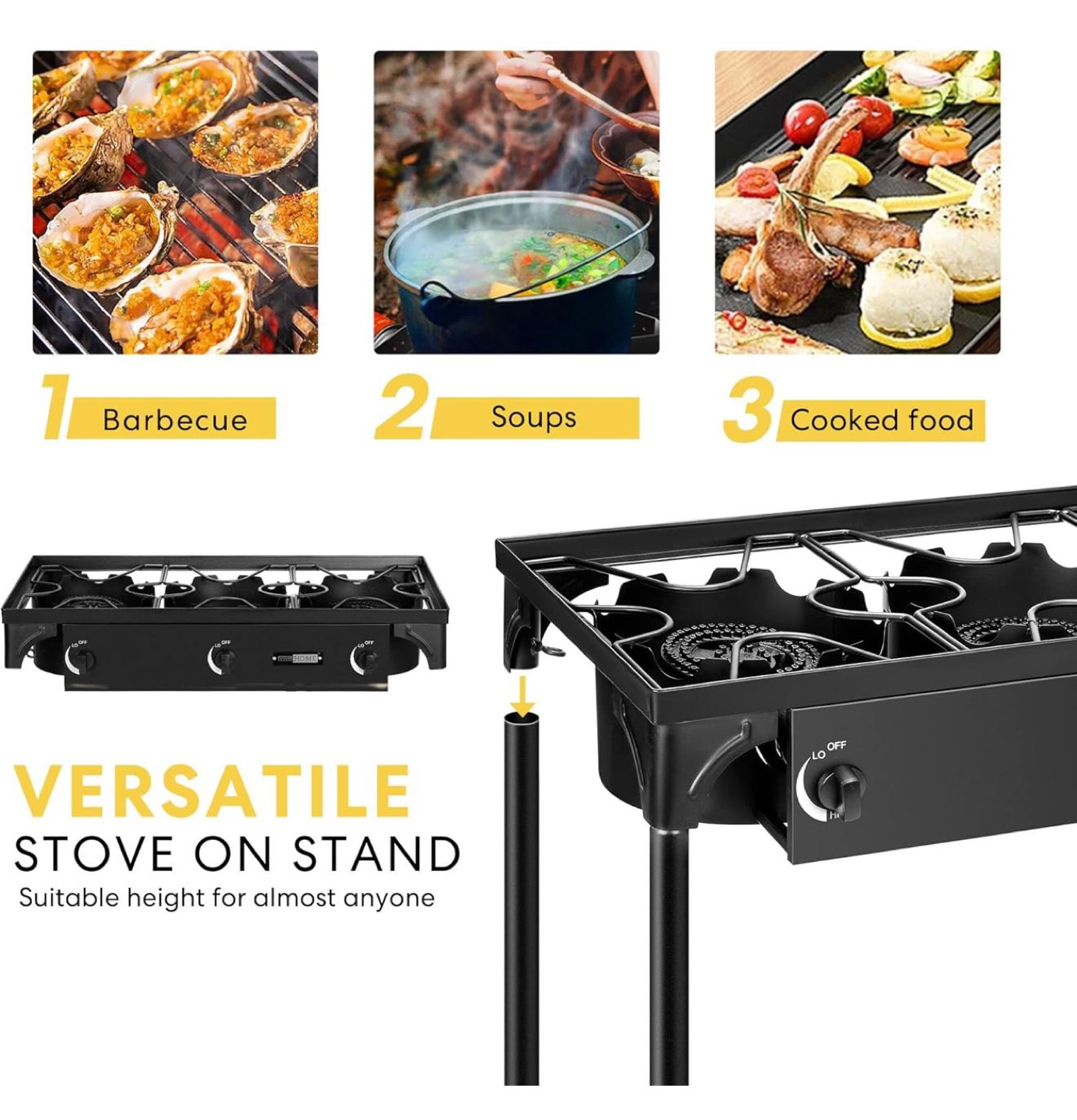 VIVOHOME Outdoor 3-Burner Propane Stove - photo 5