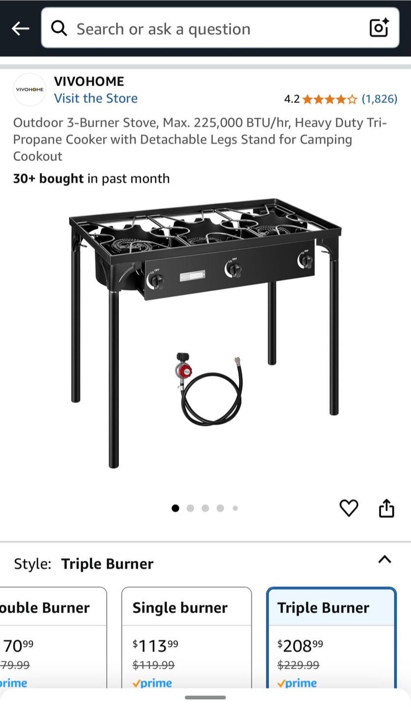 VIVOHOME Outdoor 3-Burner Propane Stove - photo 2