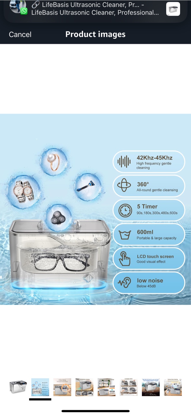 LifeBasis Ultrasonic Cleaner - photo 2