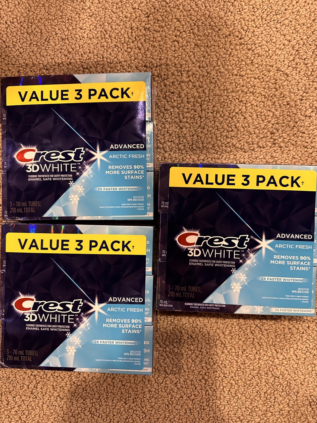 Toothpaste Crest 3D White - Value 3 Pack