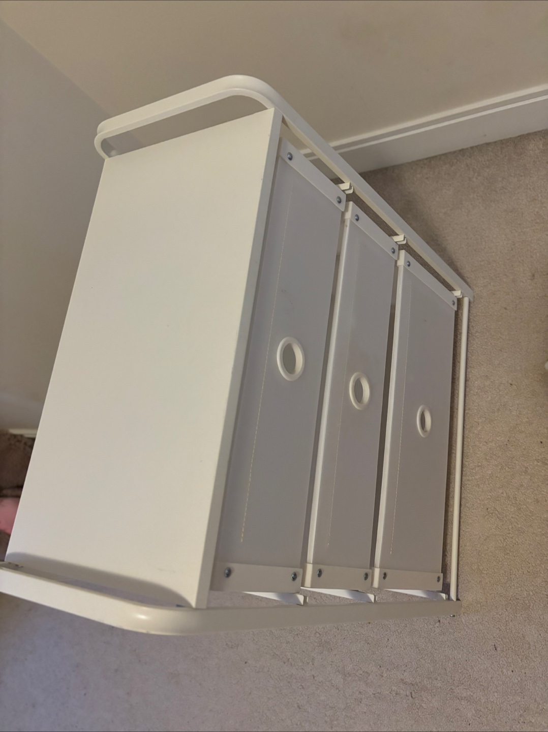 White 3-Drawer Storage Unit 55x62 cm (21 5/8x24 3/8 ")