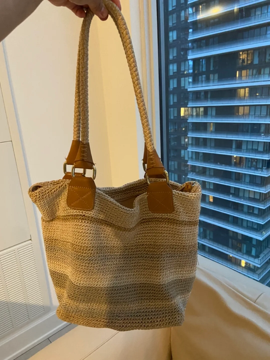 The Sak Knitted Tote Bag with Leather Accents image indicator(2)