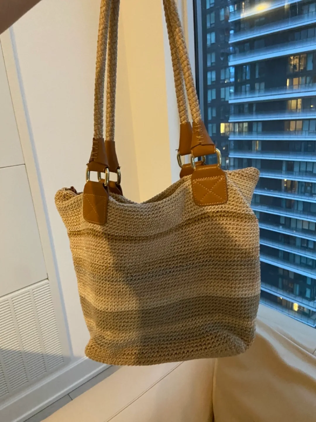The Sak Knitted Tote Bag with Leather Accents image indicator(3)