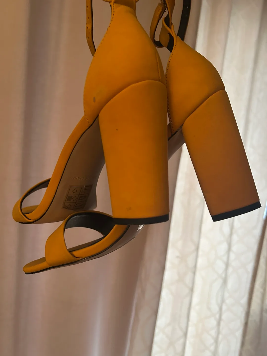 Mustard Yellow Ankle Strap Heels image indicator(4)