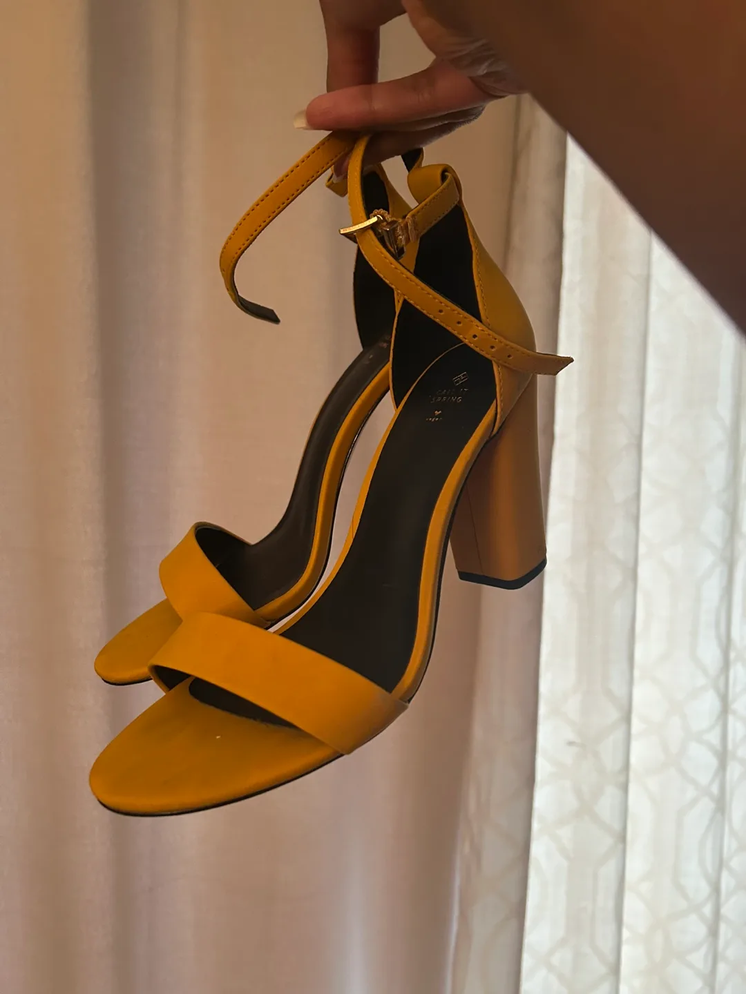 Mustard Yellow Ankle Strap Heels image indicator(2)