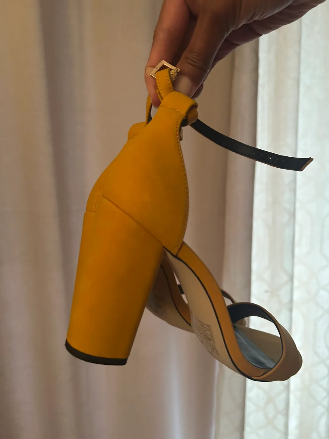 Mustard Yellow Ankle Strap Heels image indicator(3)