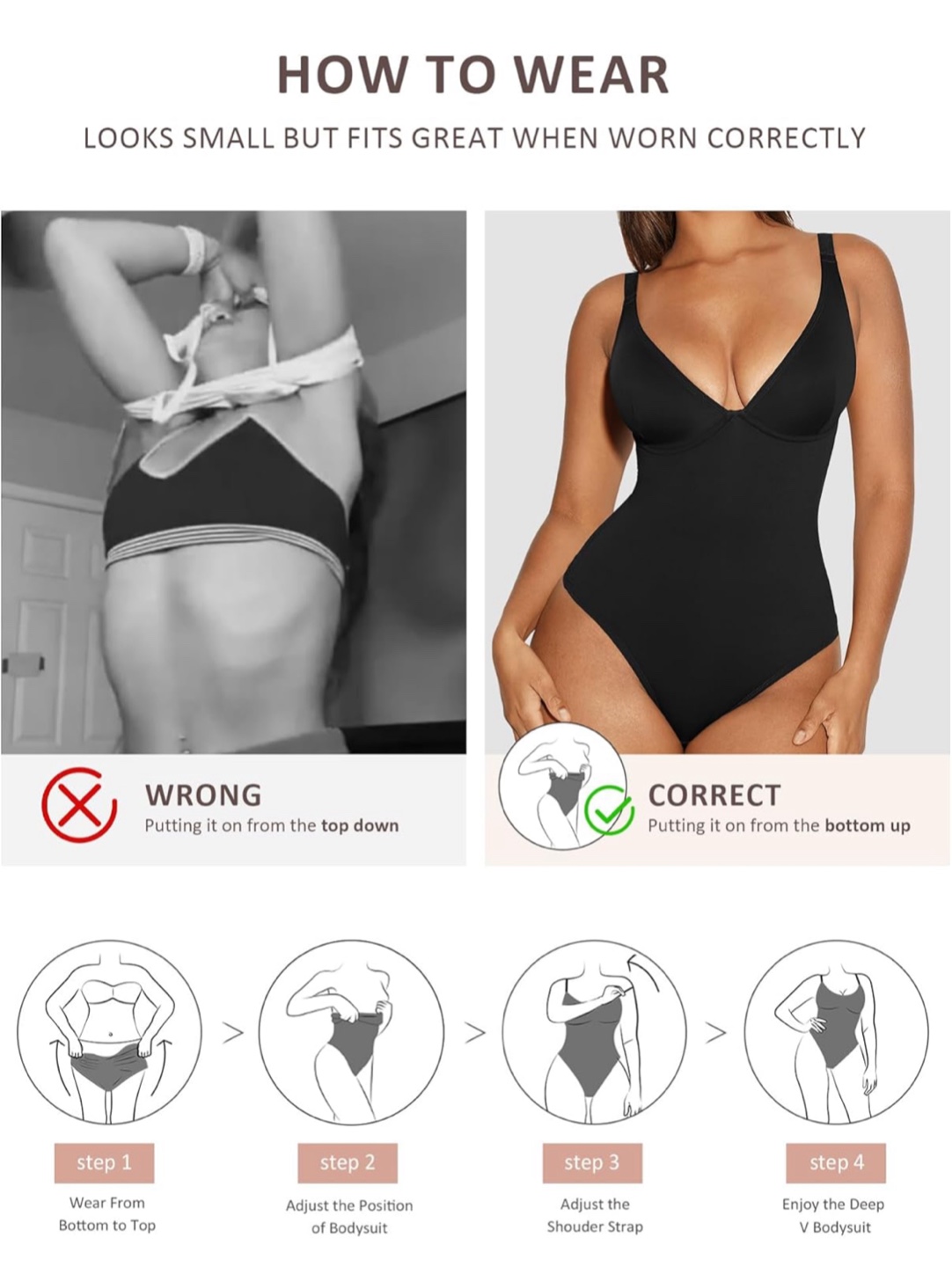 NEW! FeelinGirl Bodysuit Tummy Control Slim Body Shaper - photo 5