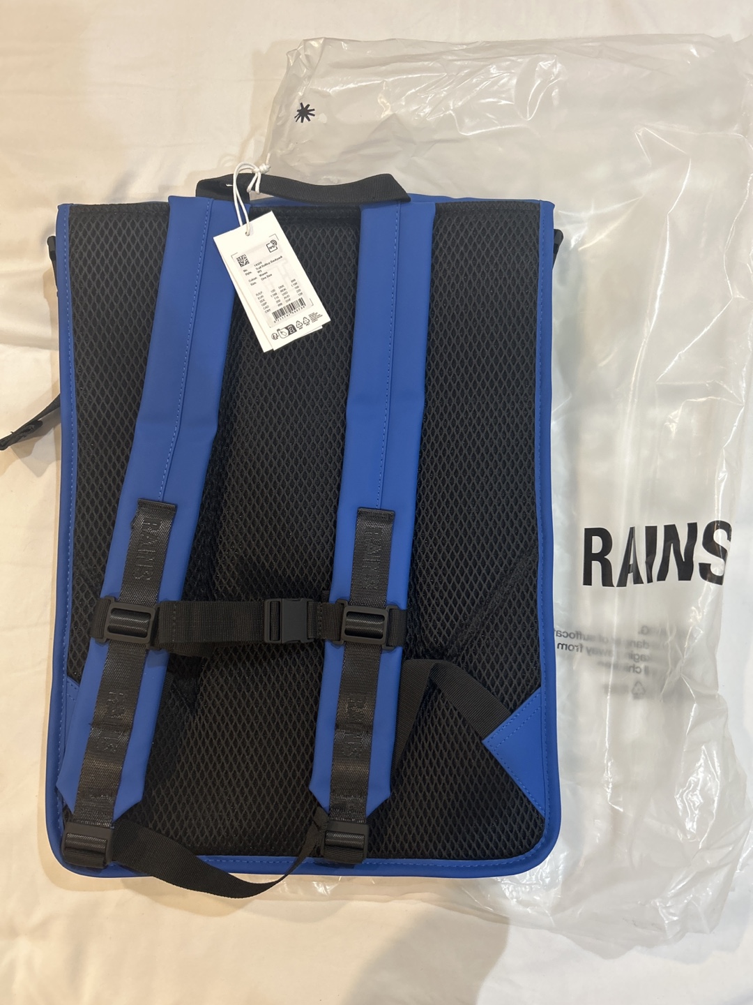 RAINS Backpack - Blue/Black Waterproof Rolltop Backpack - photo 4