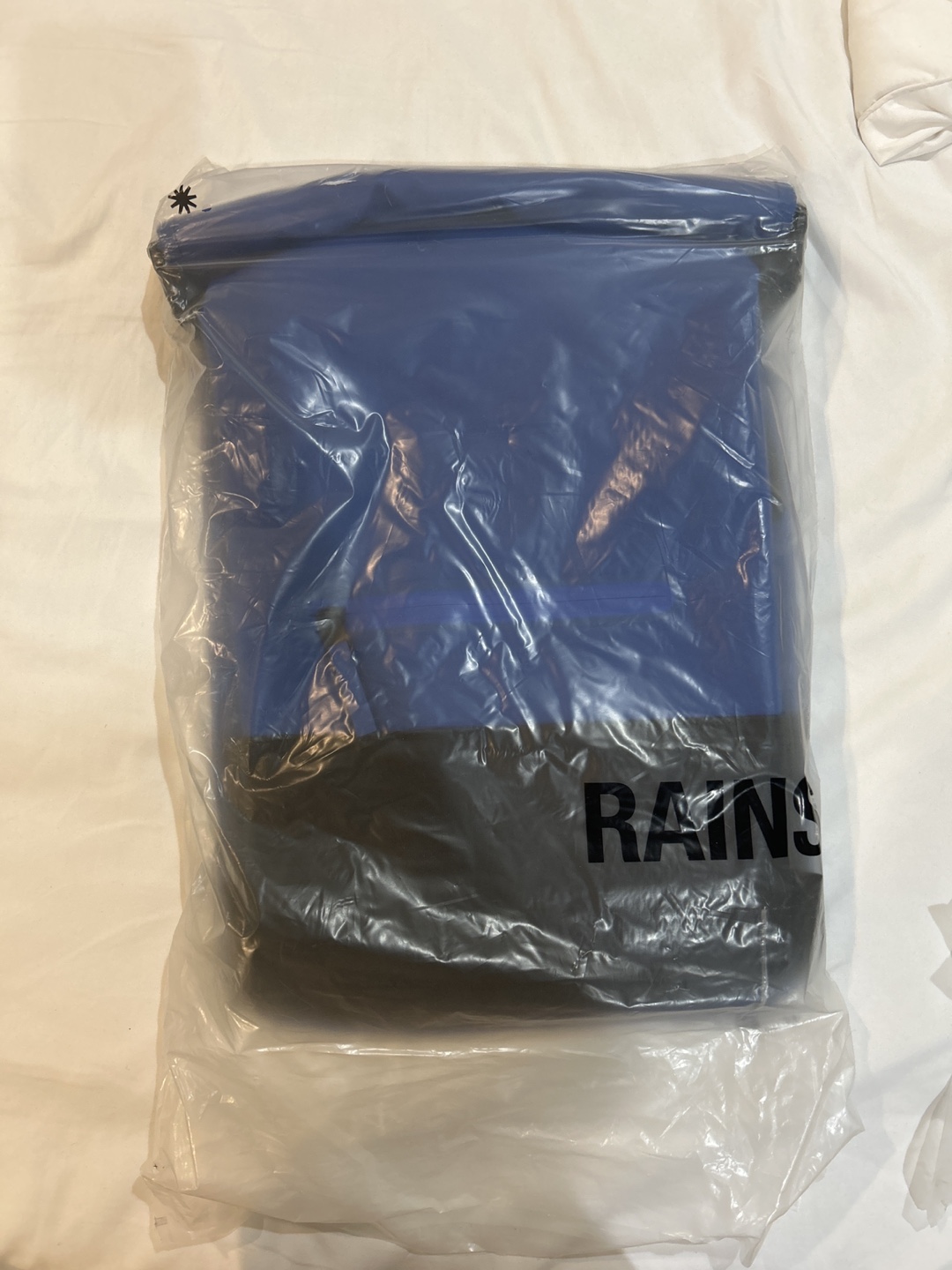 RAINS Backpack - Blue/Black Waterproof Rolltop Backpack