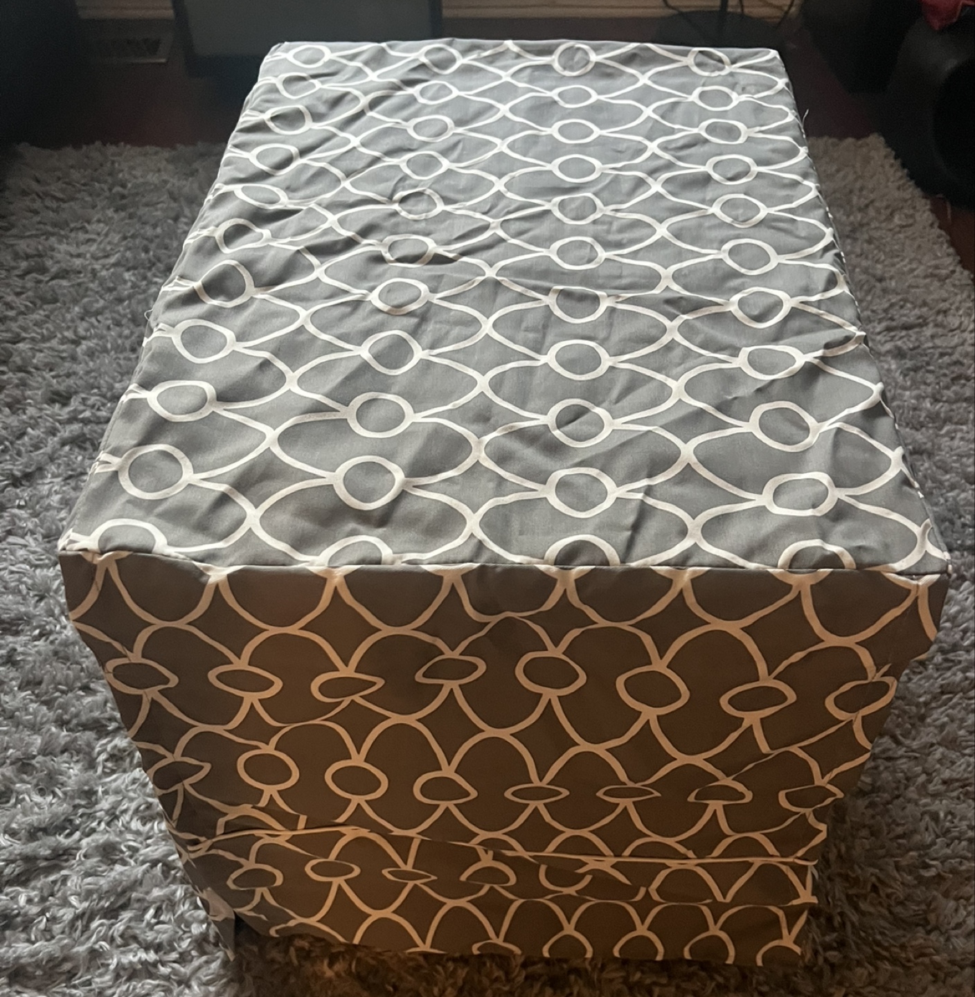 Black Wire Dog Crate with Gray Patterned Cover - photo 3