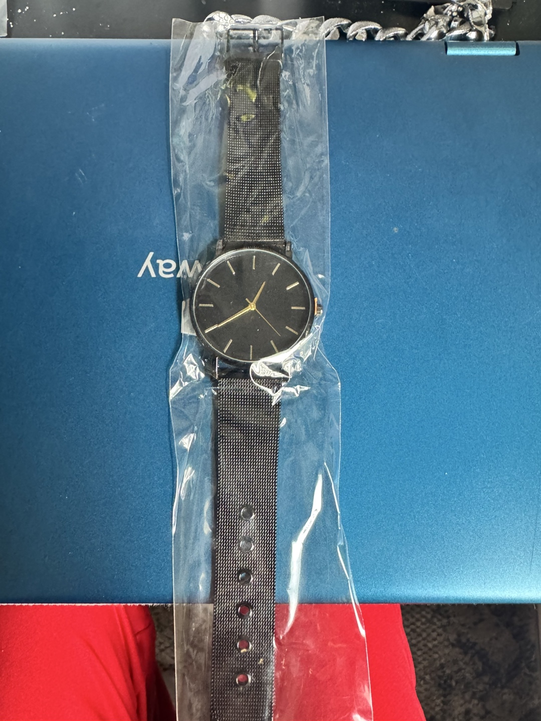Black Metal Mesh Band Unisex Wristwatch New Battery - photo 2