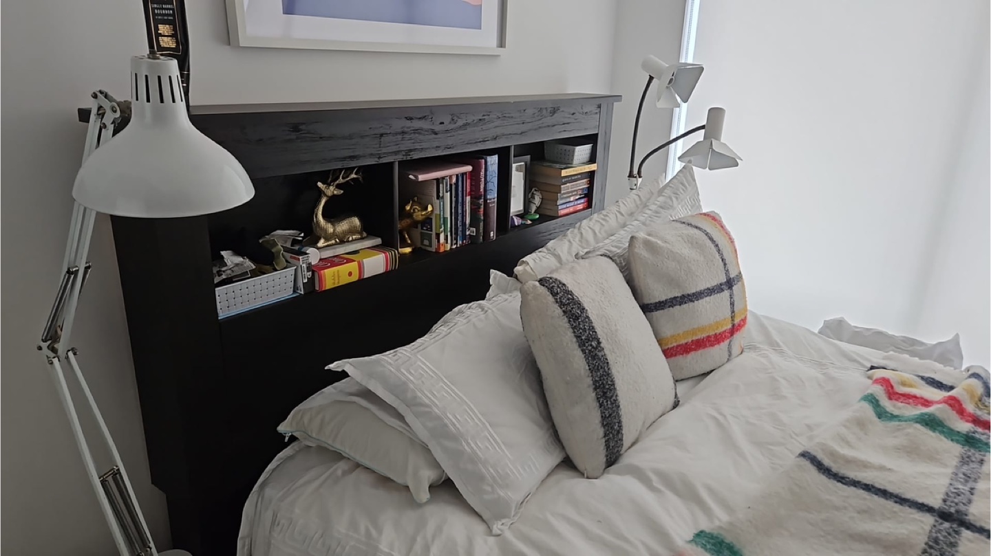 Queen Bed Frame with Built-in Headboard and Storage - photo 2