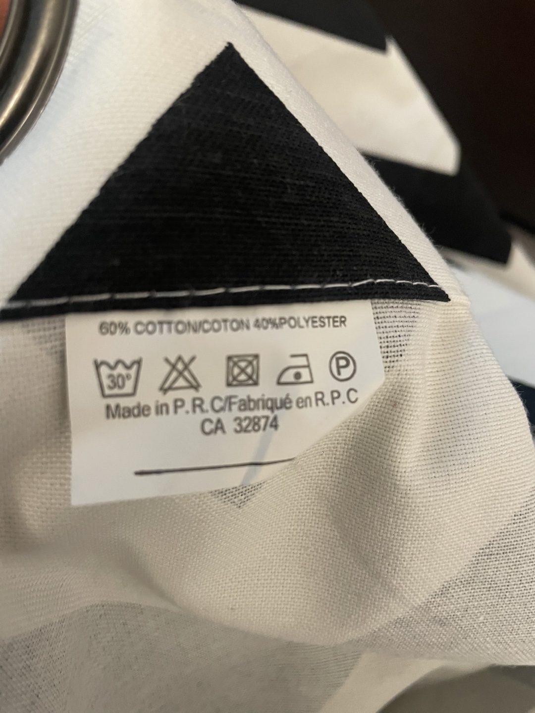 Black and White Chevron Grommet Curtains - Set of Four - photo 4