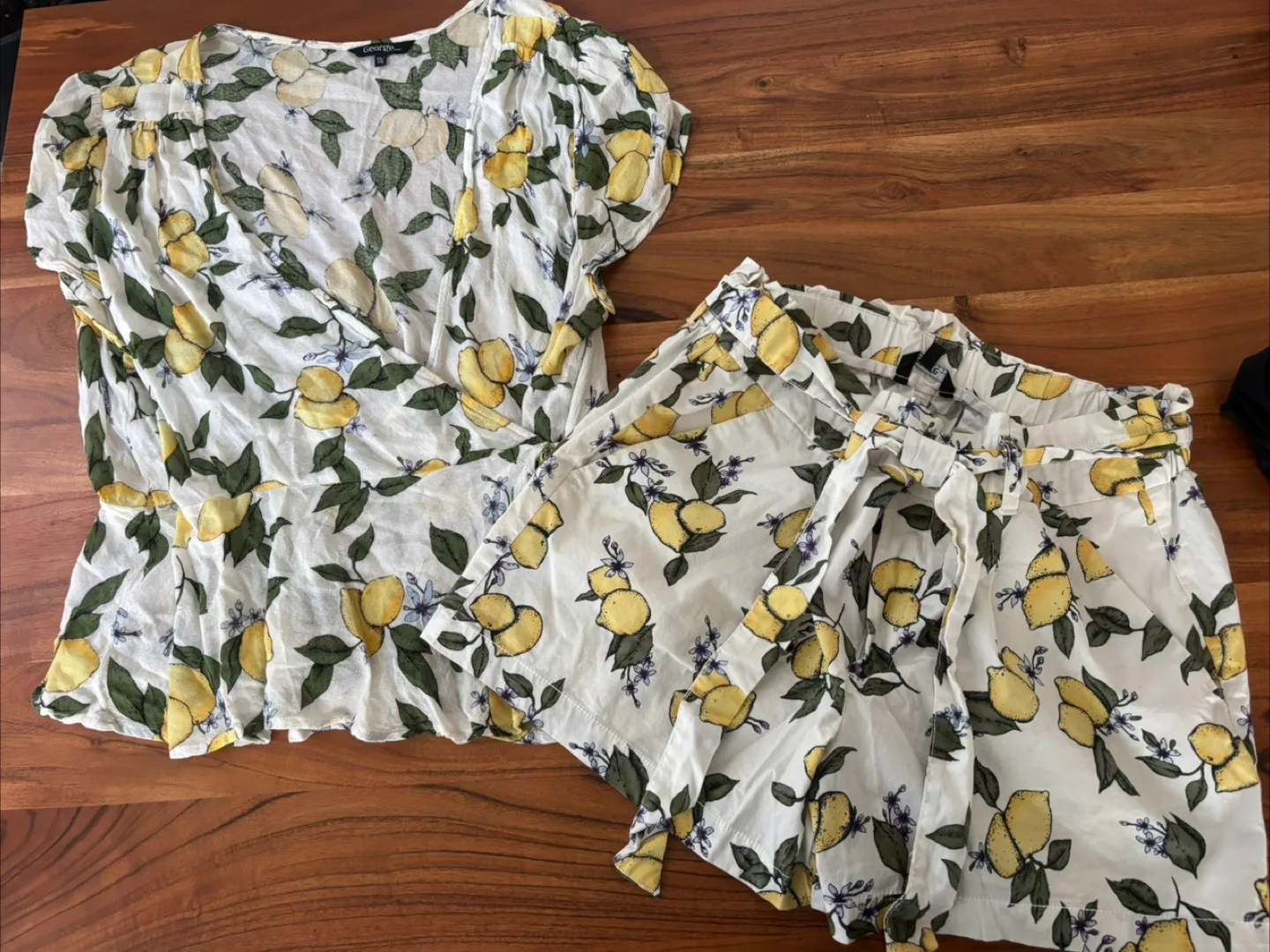Lemon Print Top and Shorts Set thumbnail