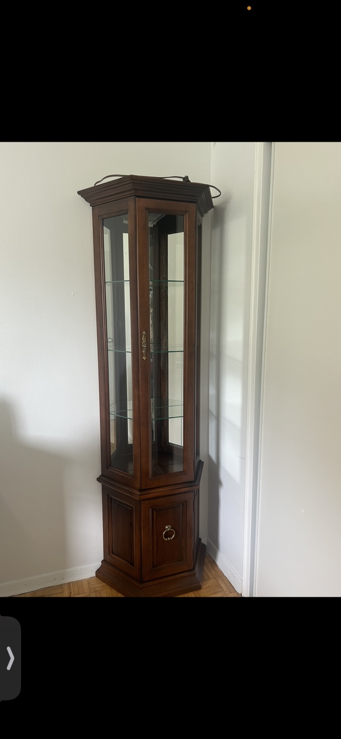 Corner Curio Cabinet with Glass Shelves - photo 3