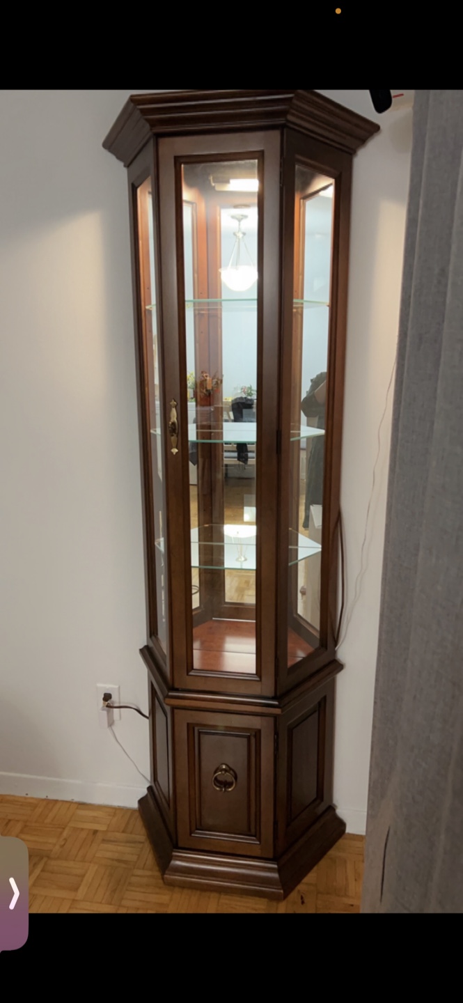 Corner Curio Cabinet with Glass Shelves - photo 2