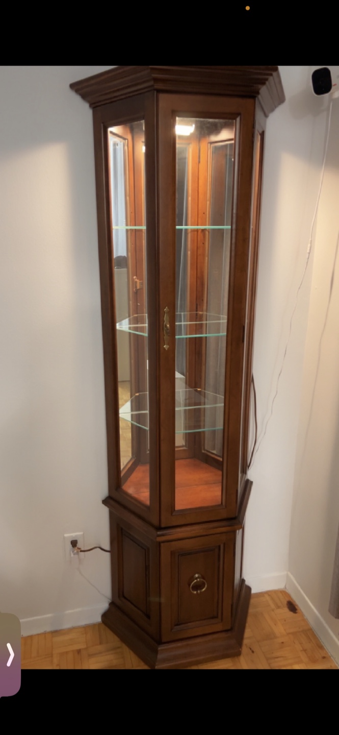 Corner Curio Cabinet with Glass Shelves