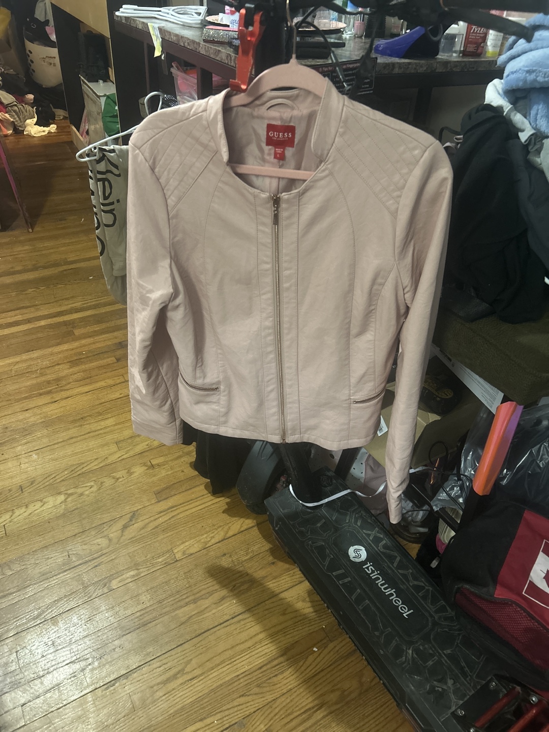 Guess Pink Faux Leather Jacket