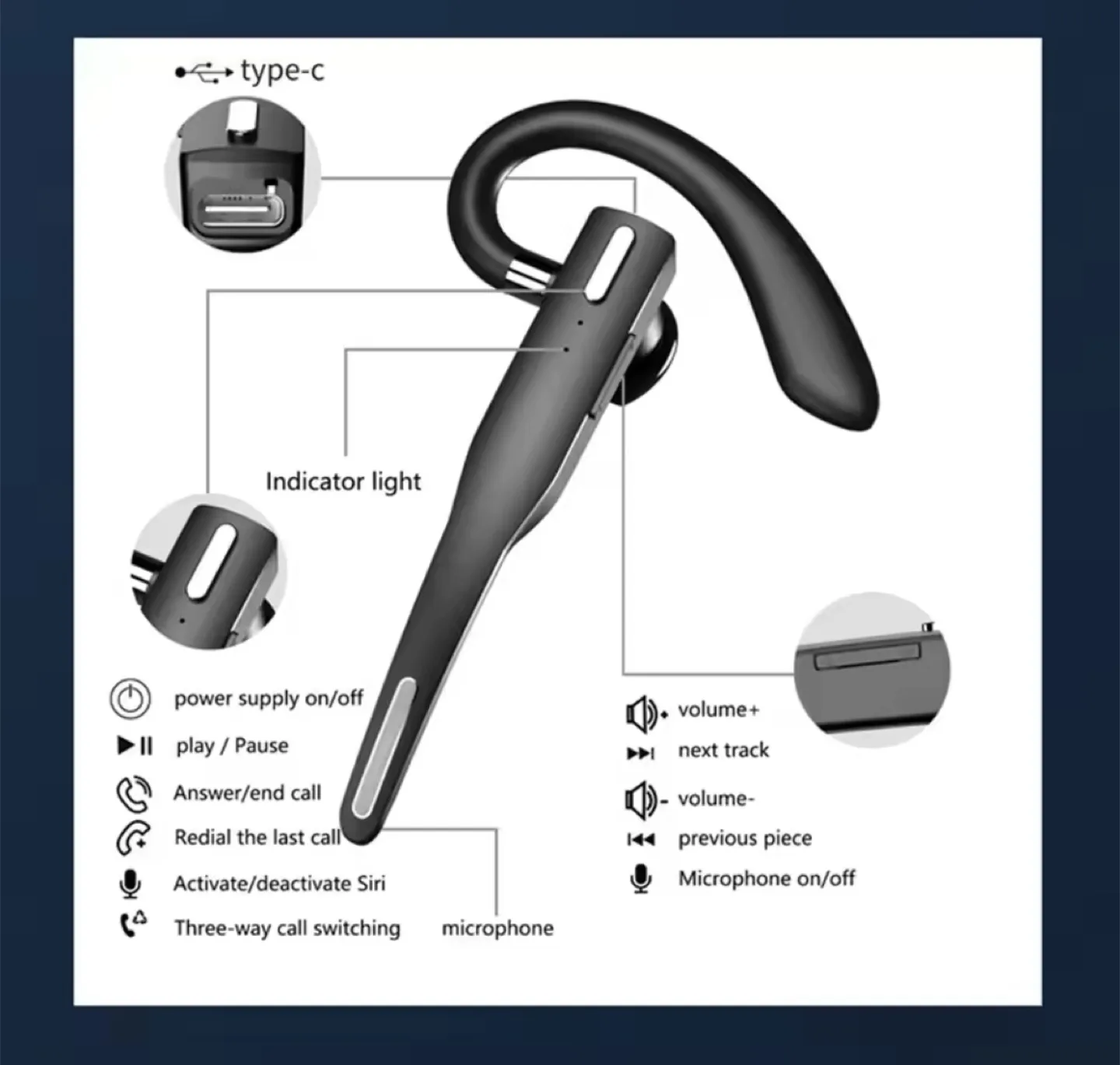 Bluetooth Headset - Wireless Mono Earpiece thumbnail