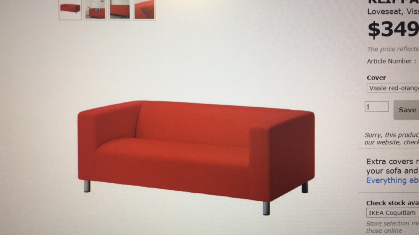 IKEA Loveseat Vissle - Grey Fabric - photo 2