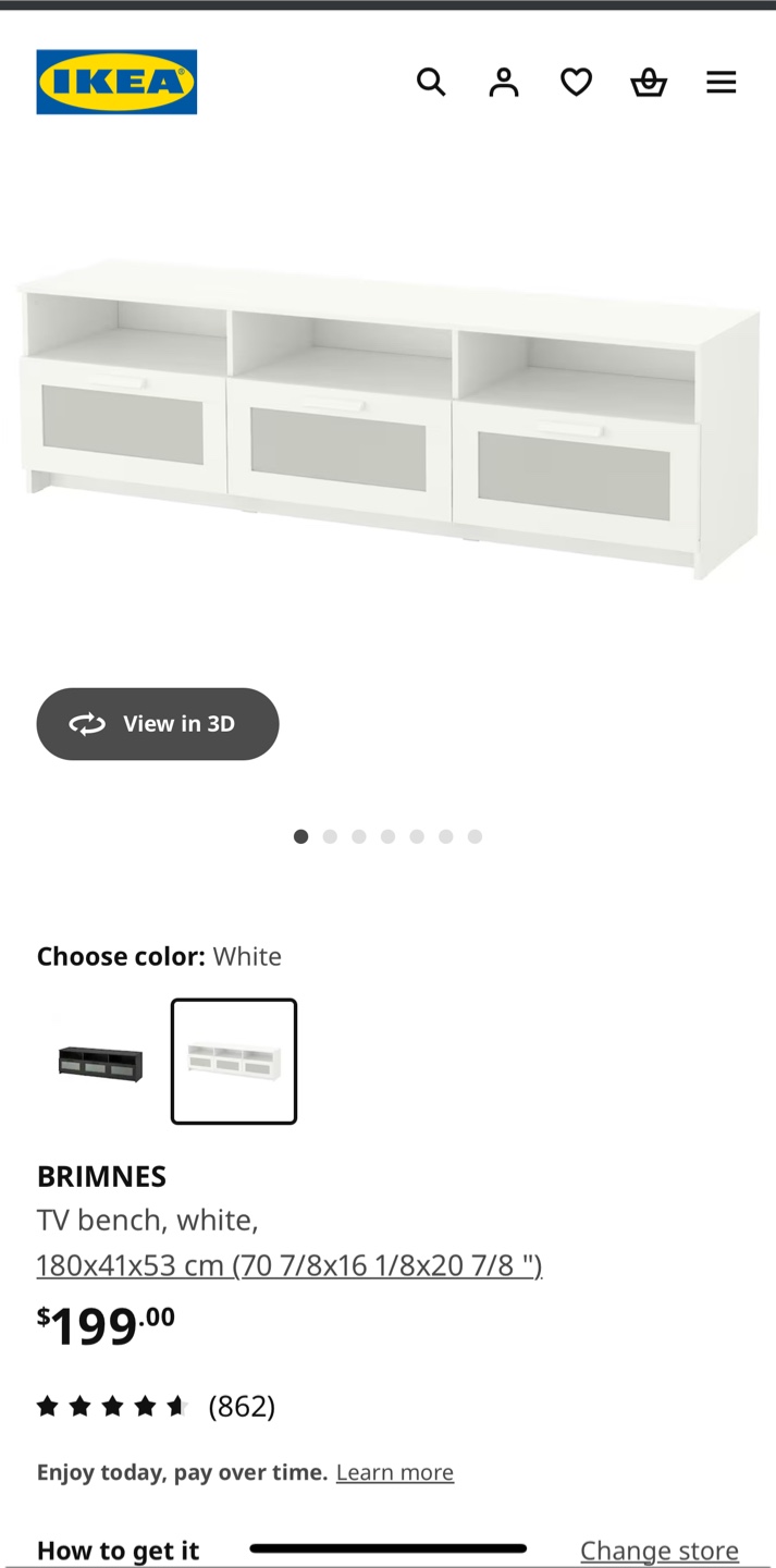 IKEA BRIMNES TV Bench, White