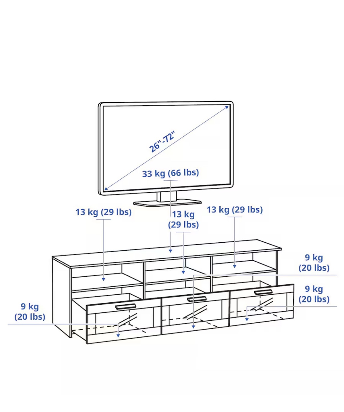 IKEA BRIMNES TV Bench, White - photo 2