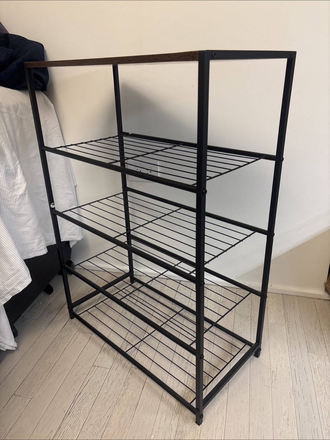 4-Tier Black Metal Shoe Rack - photo 2