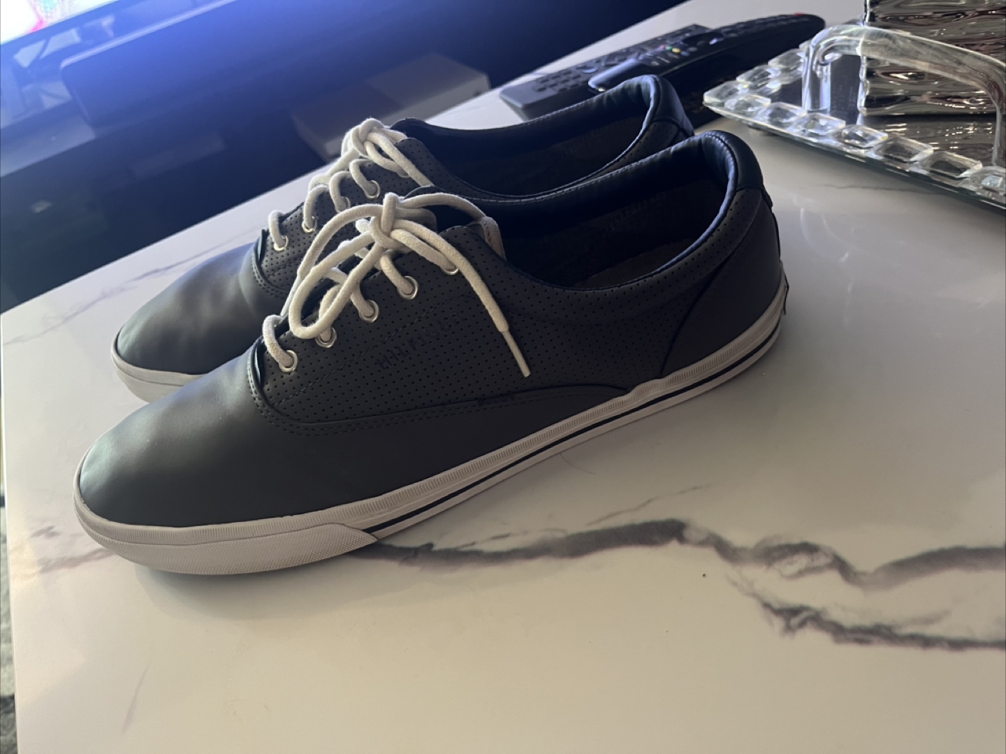 Men's Tommy Hilfiger Dark Grey Leather Low-Top Sneakers - photo 4