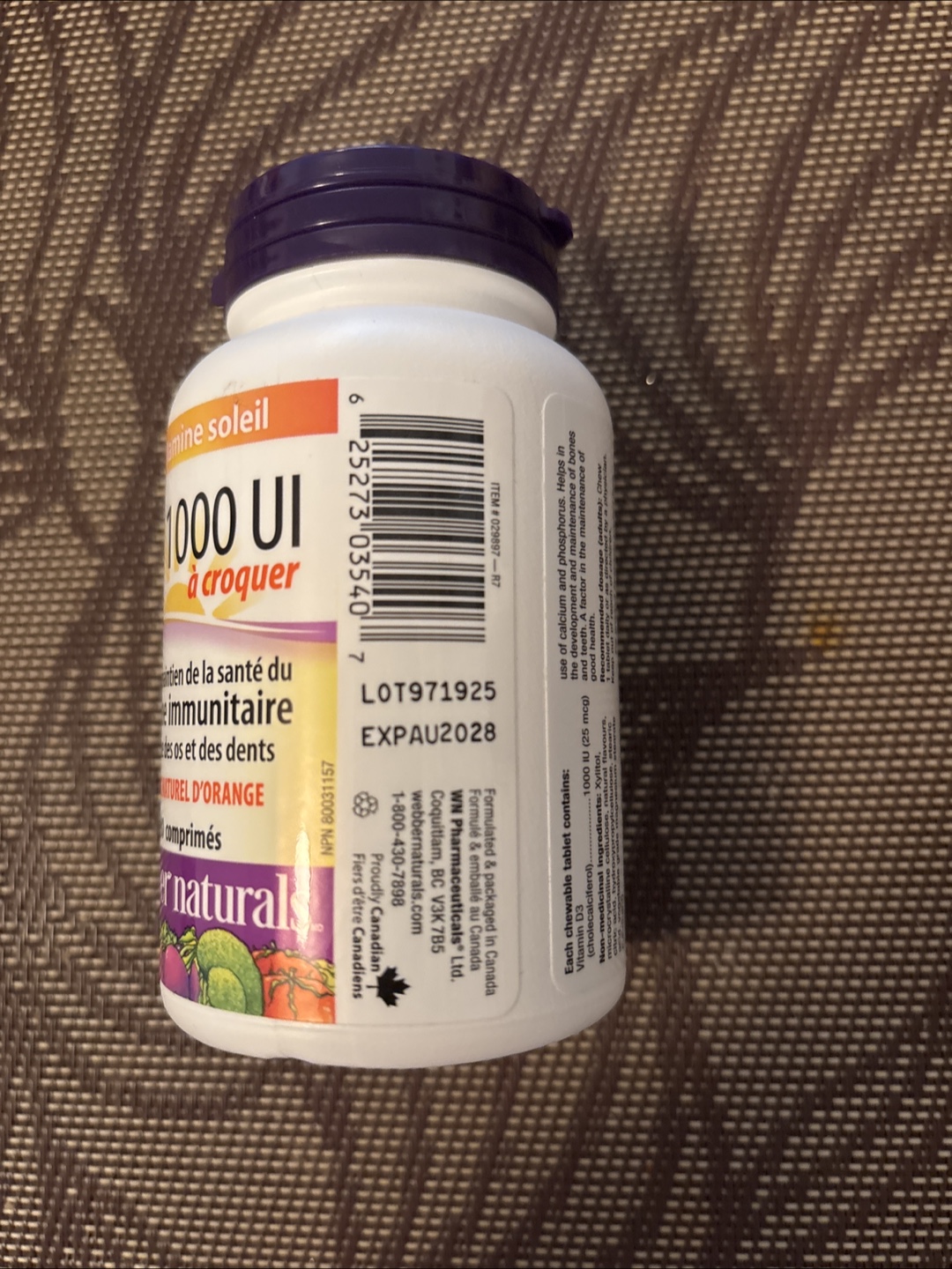 Webber Naturals Vitamin D3 1000 IU Chewable Tablets - photo 2