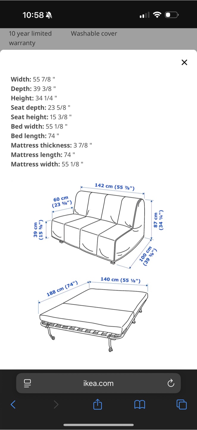 IKEA LYCKSELE LÖVAS Sleeper Sofa - Ransta Natural - photo 3