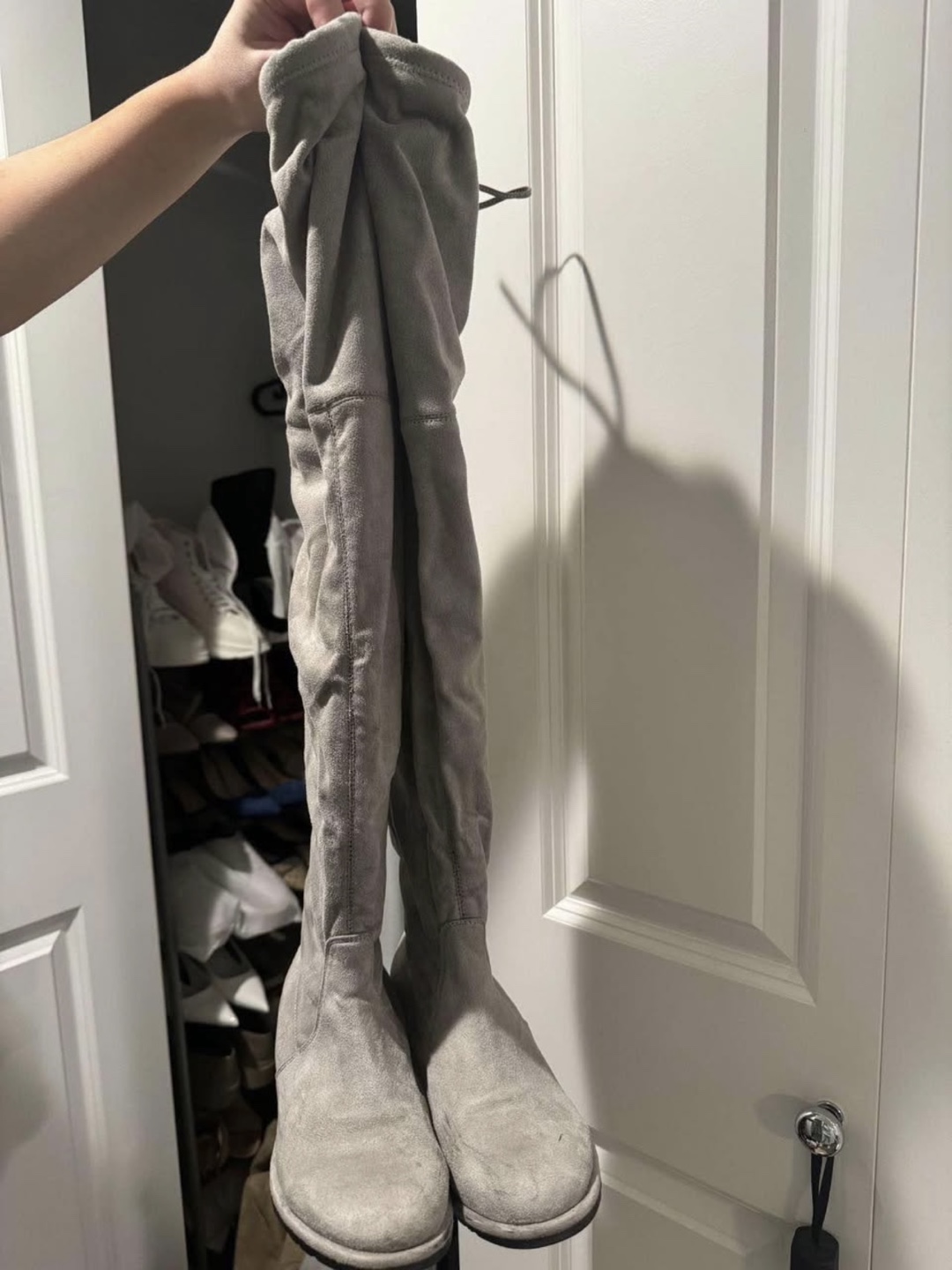 Grey Over-the-Knee Boots