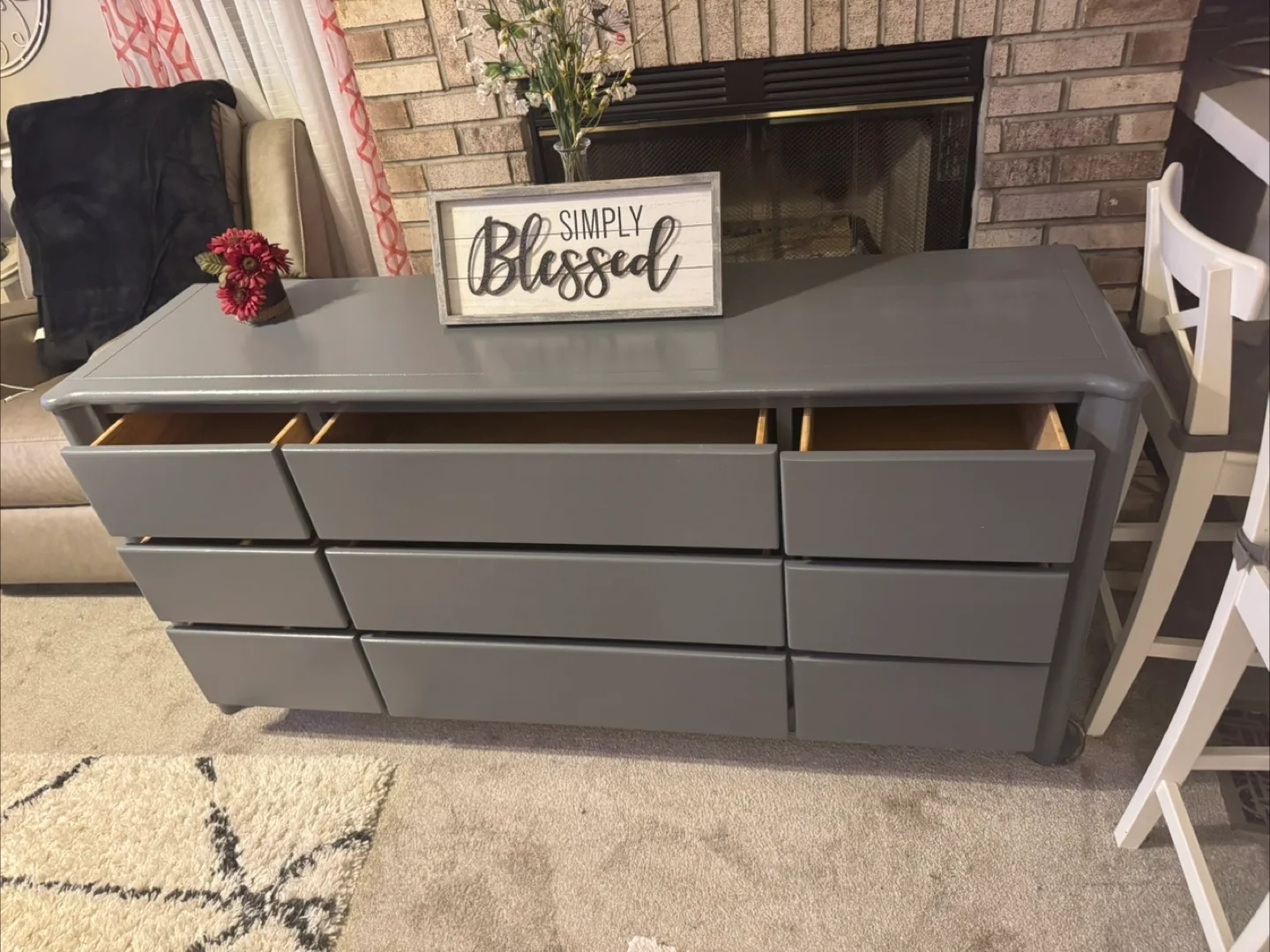 ✨✨BEAUTIFUL GRAY SOLID WOOD 9 DRAWER DRESSER BY WEBB✨✨ thumbnail