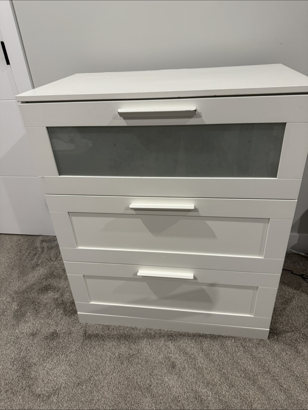 White IKEA  3-Drawer Chest