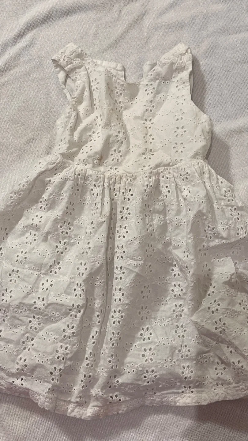 White Eyelet Baby Girl Dress thumbnail