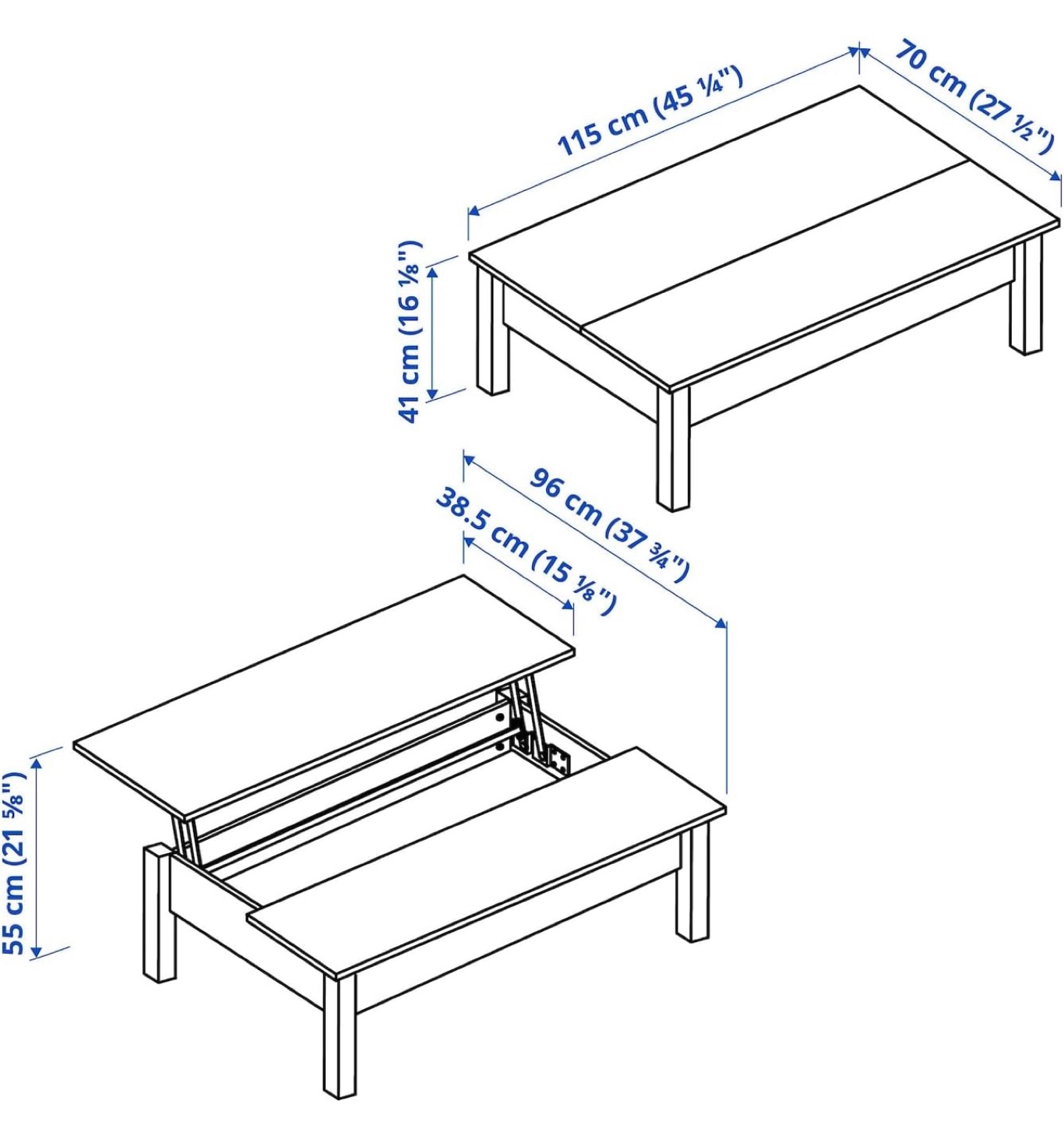 IKEA TRULSTORP White Lift-Top Coffee Table with Storage - photo 2
