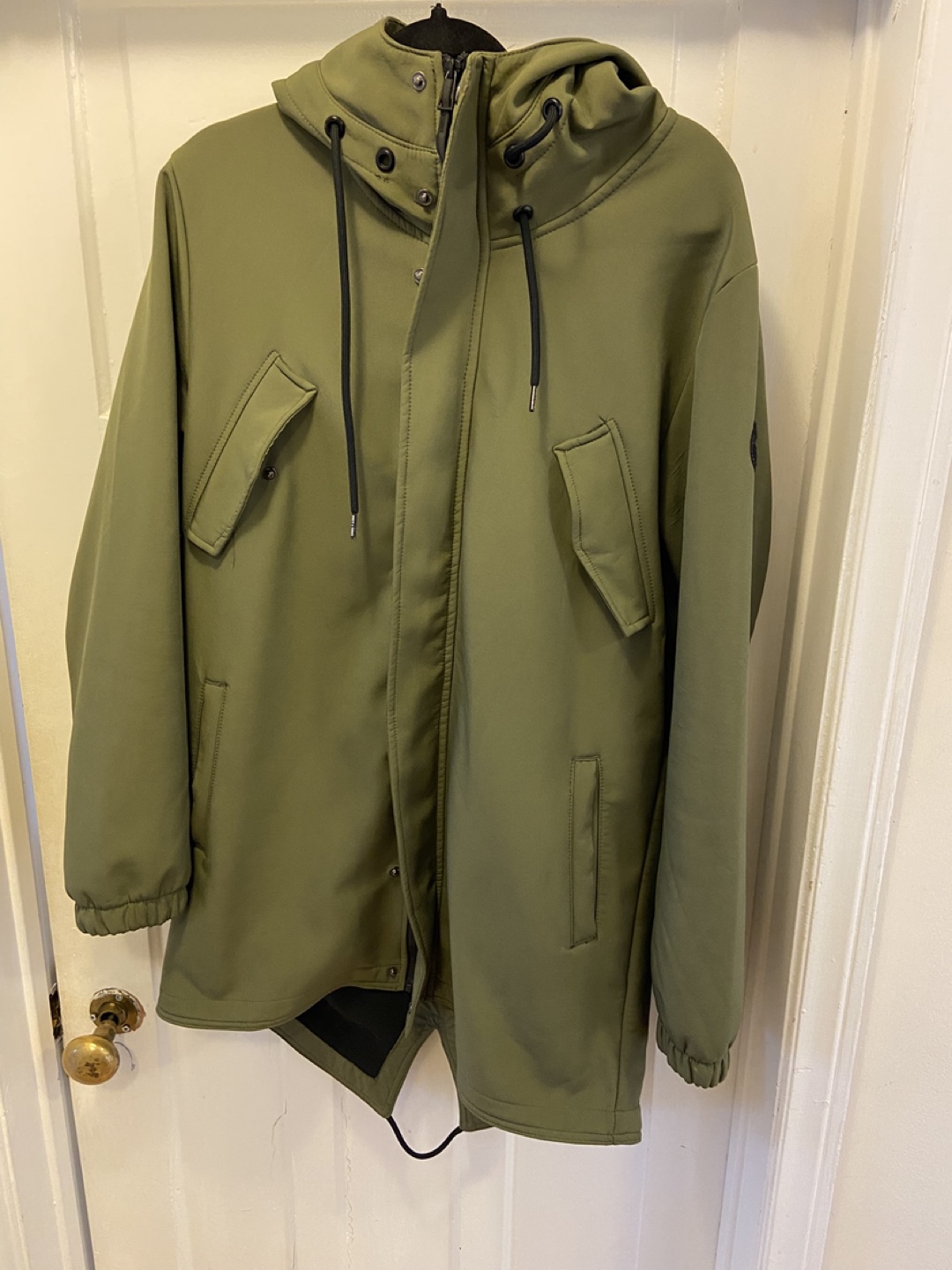 Only & Sons Olive Green Softshell Hooded Parka