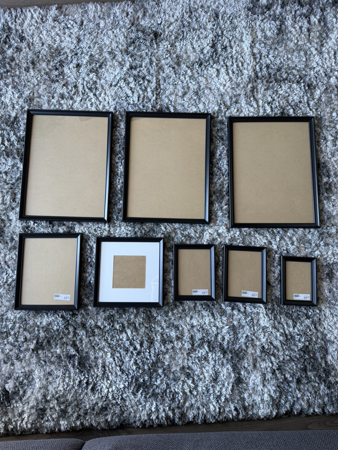 Set of 8 Black Picture Frames
