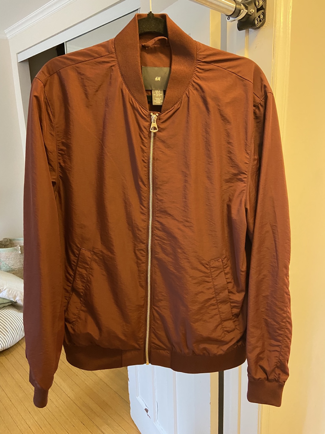 Men's H&M Burgundy Bomber Jacket