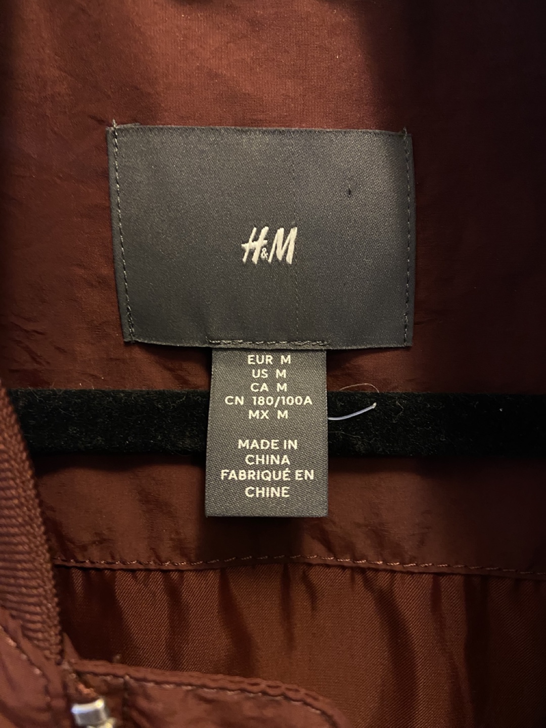 Men's H&M Burgundy Bomber Jacket - photo 4