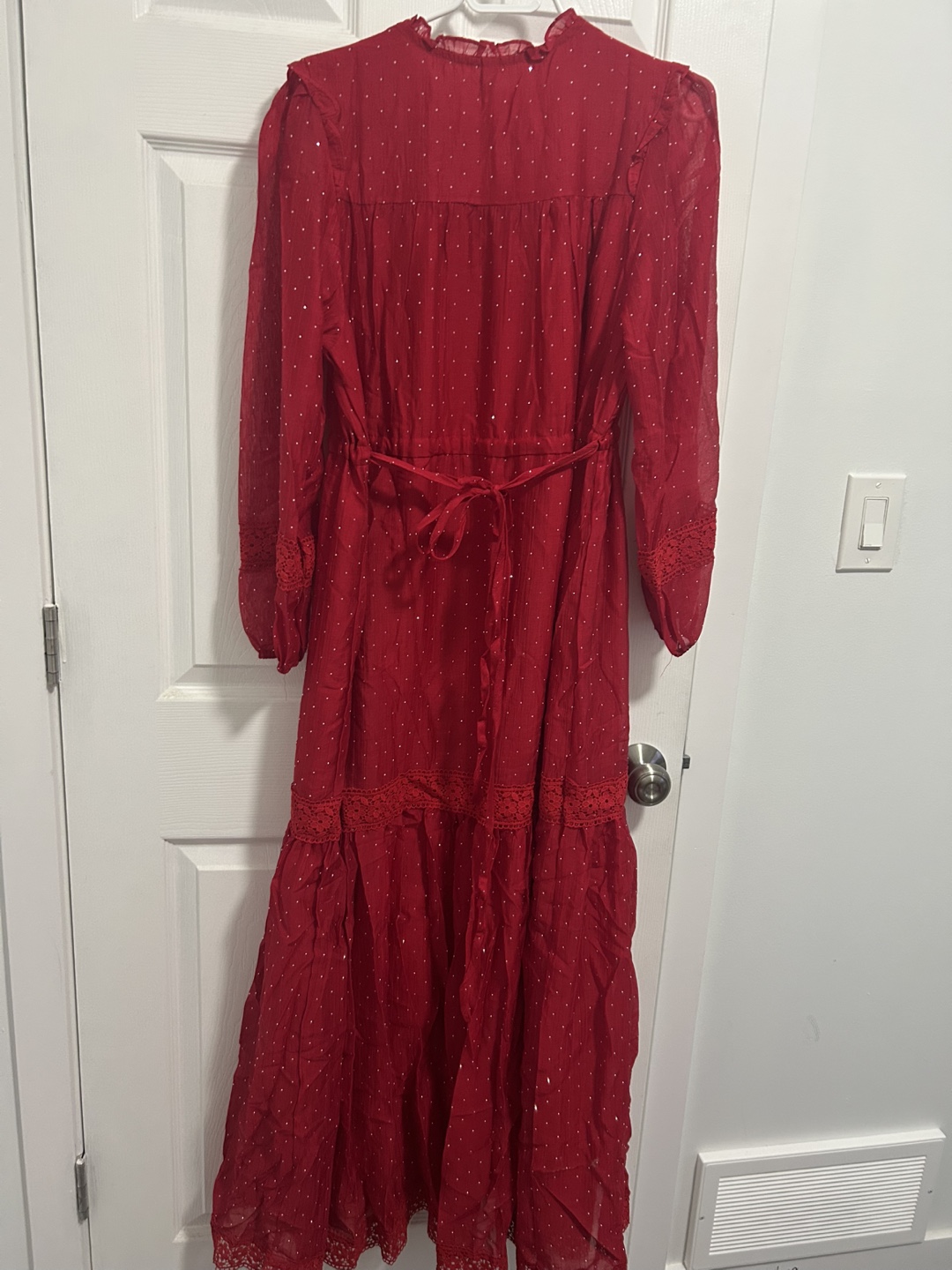Red embroidered maxi dress - photo 2