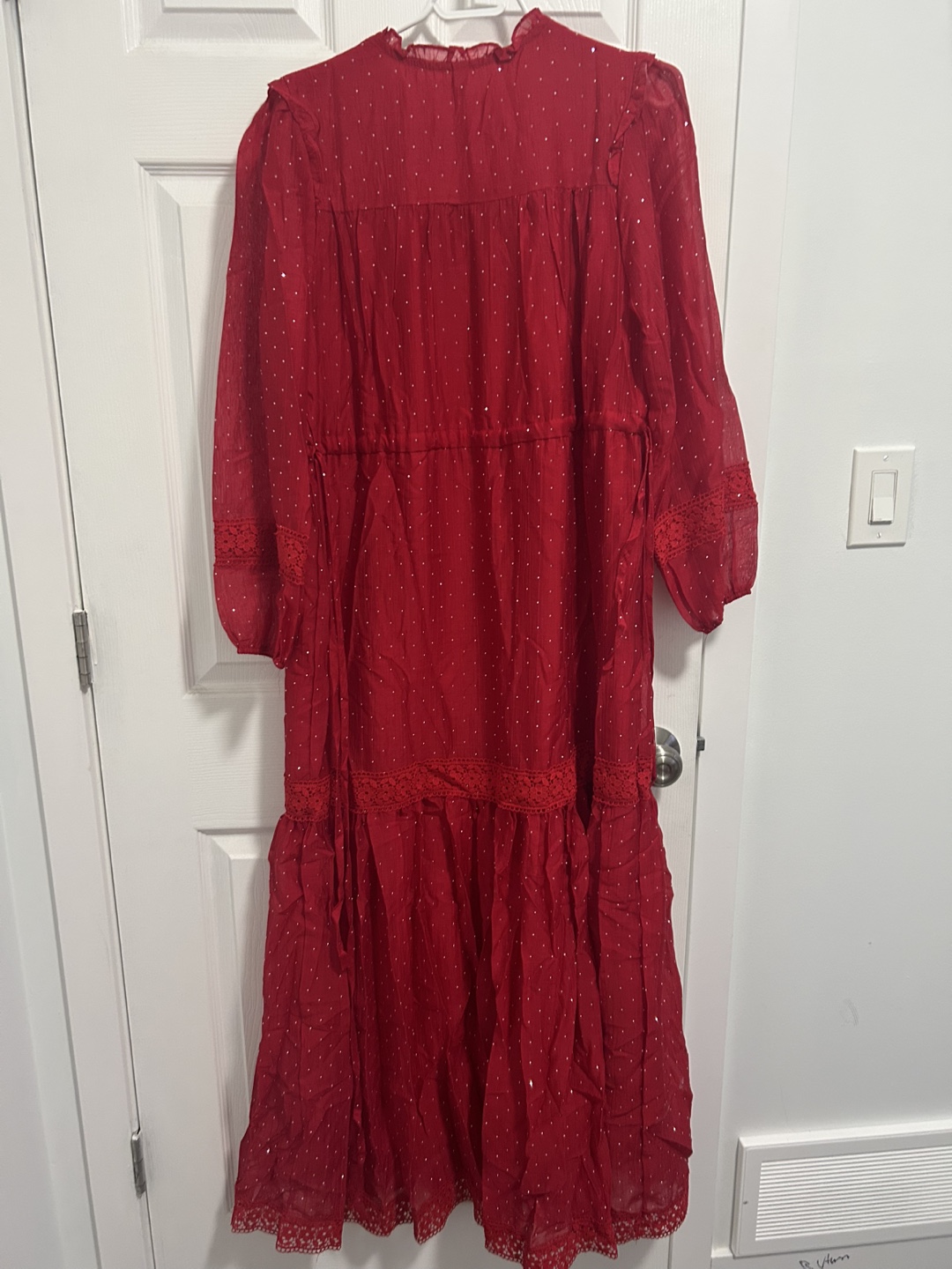 Red embroidered maxi dress - photo 5