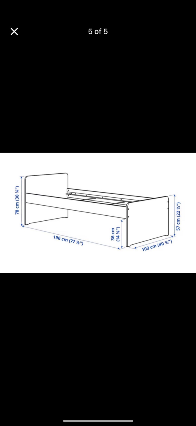 IKEA single bed frame - white - photo 3